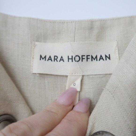 Mara Hoffman Mei 100% Hemp Midi Dress in Beige Size 0 - Picture 7 of 8